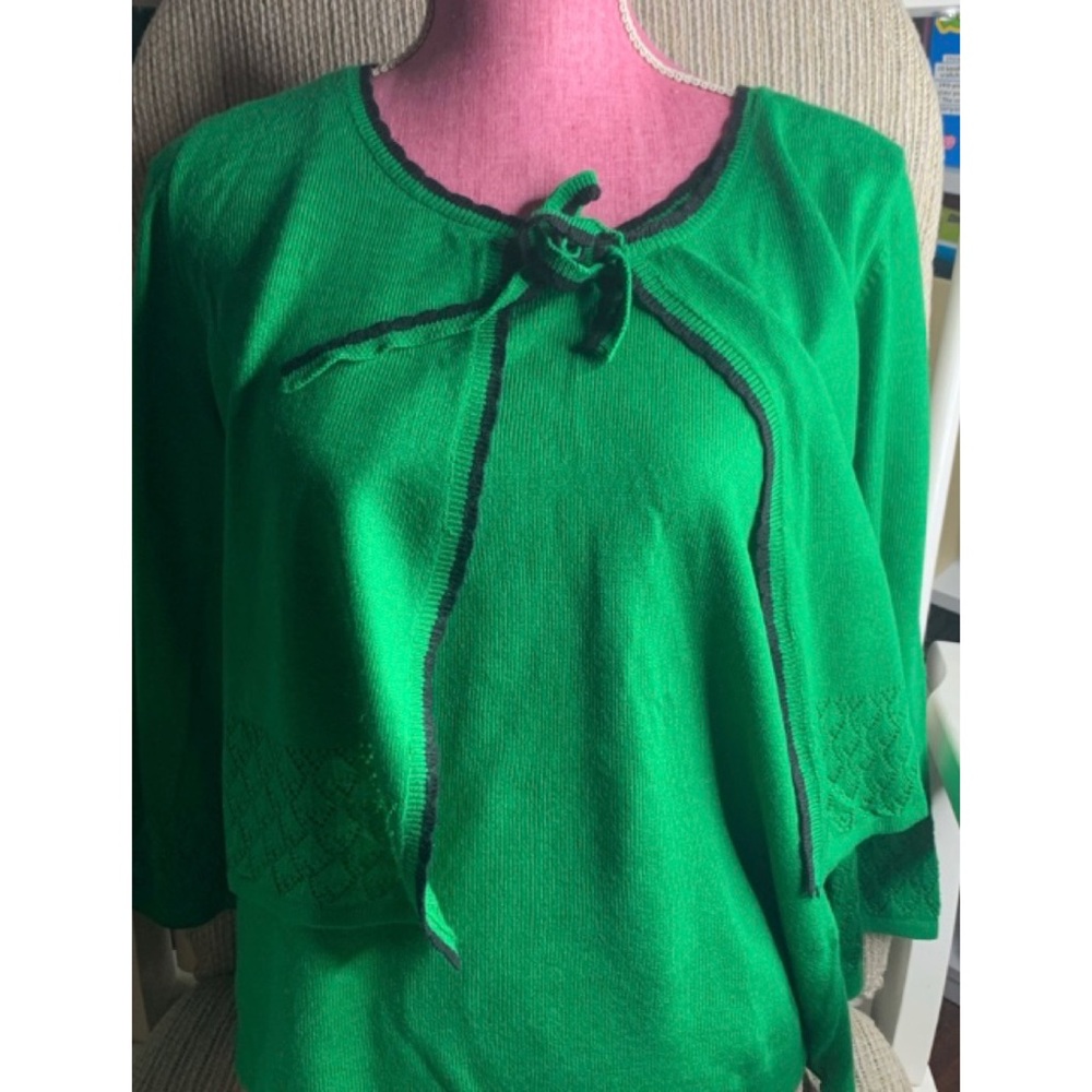 💚*KIM ROGERS 2IN1 SWEATER BLOUSE WITH TIE NECK💚